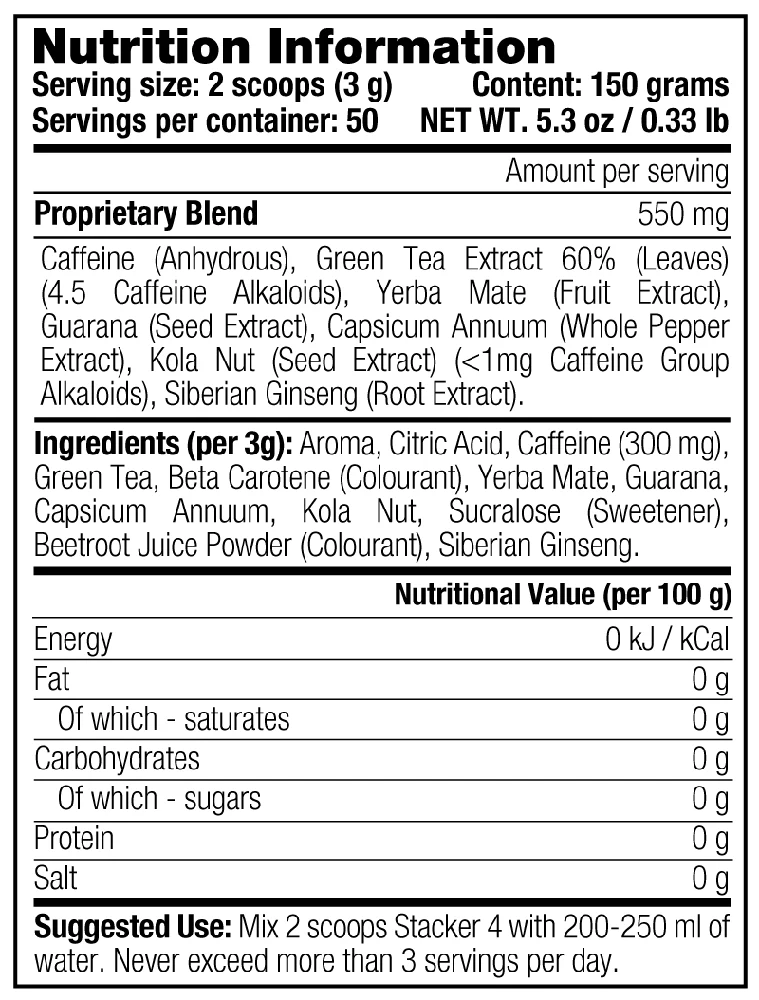 Stacker4 Powder Fruit Punch (150 g) - Image 2