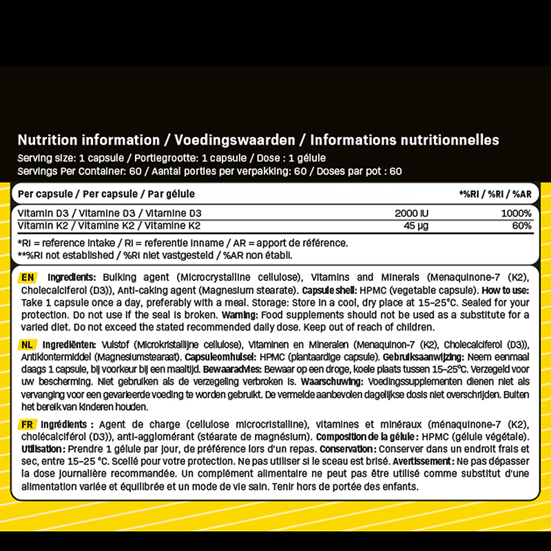 Supspace Vitamin D3 & K2 (60 gélules) - Image 3