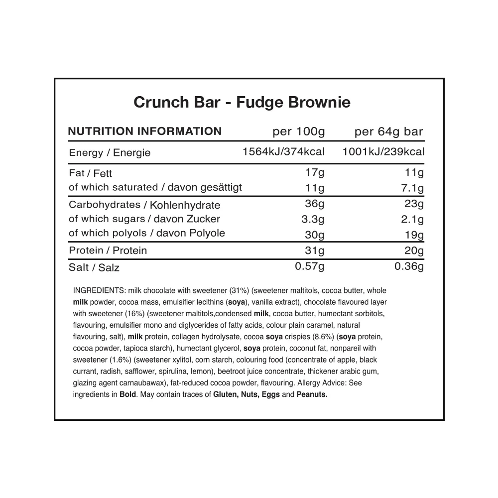 Warrior Crunch Bar Fudge Brownie (12 x 64 g) - Image 2