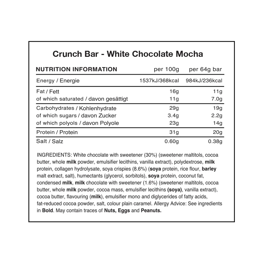 Warrior Crunch Bar White Choc Mocha (12 x 64 g) - Image 2