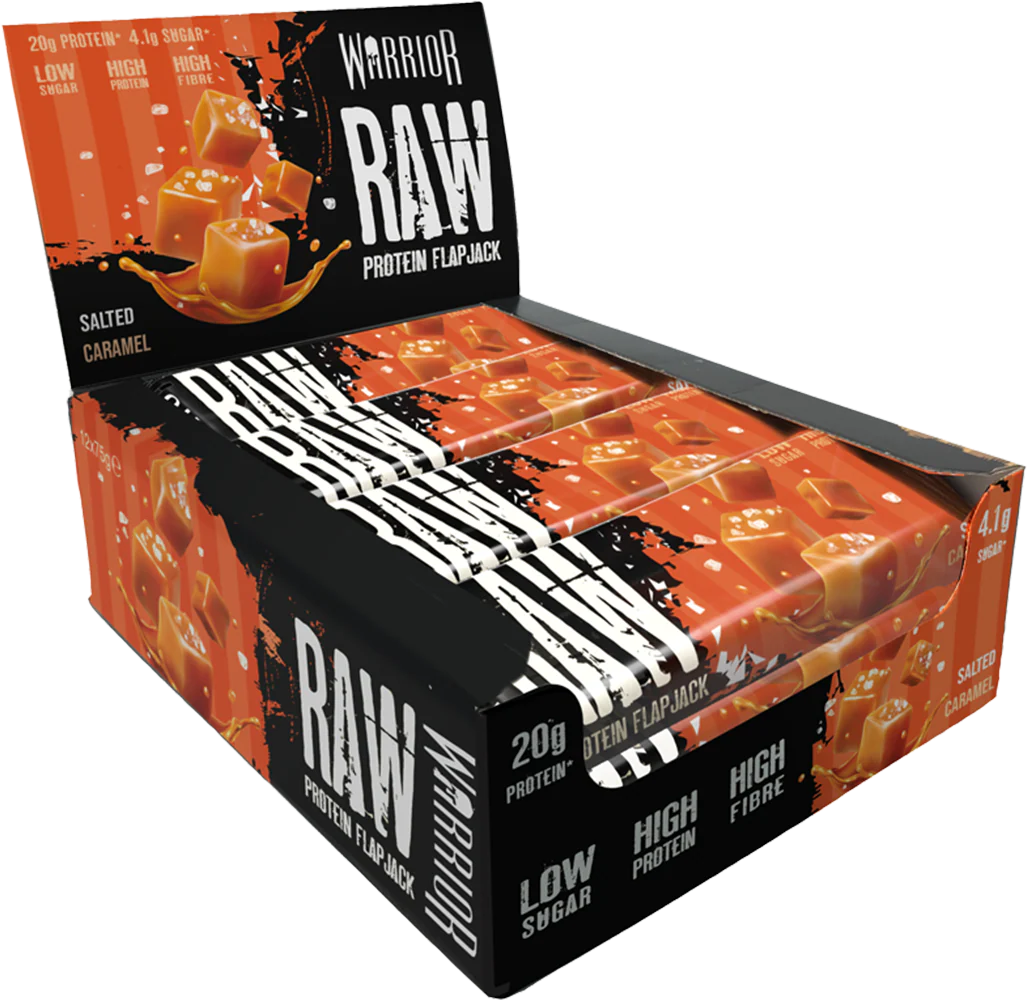 Warrior Raw Protein Flapjack Caramel salé (12 x 75 g)