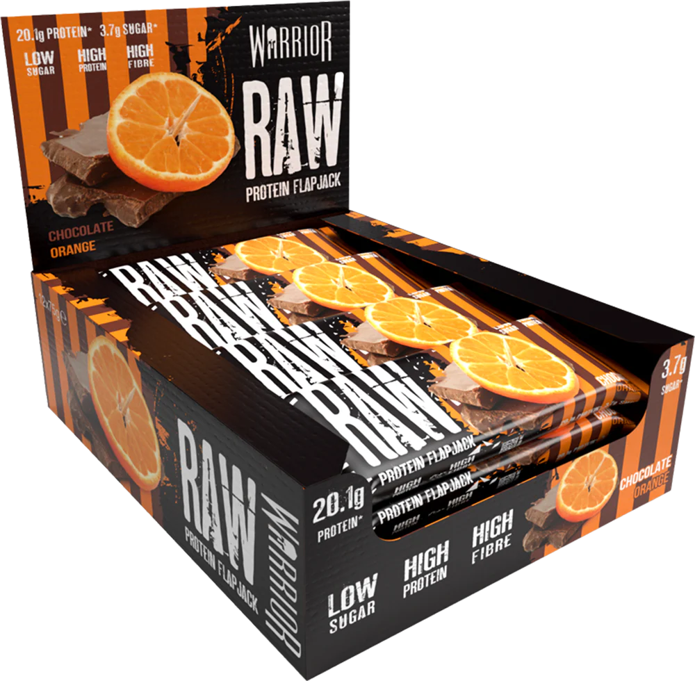 Warrior Raw Protein Flapjack Chocolat Orange (12 x 75 g)