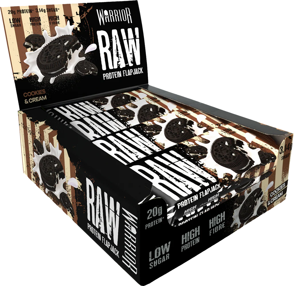 Warrior Raw Protein Flapjack Cookies & Cream (12 x 75 g)
